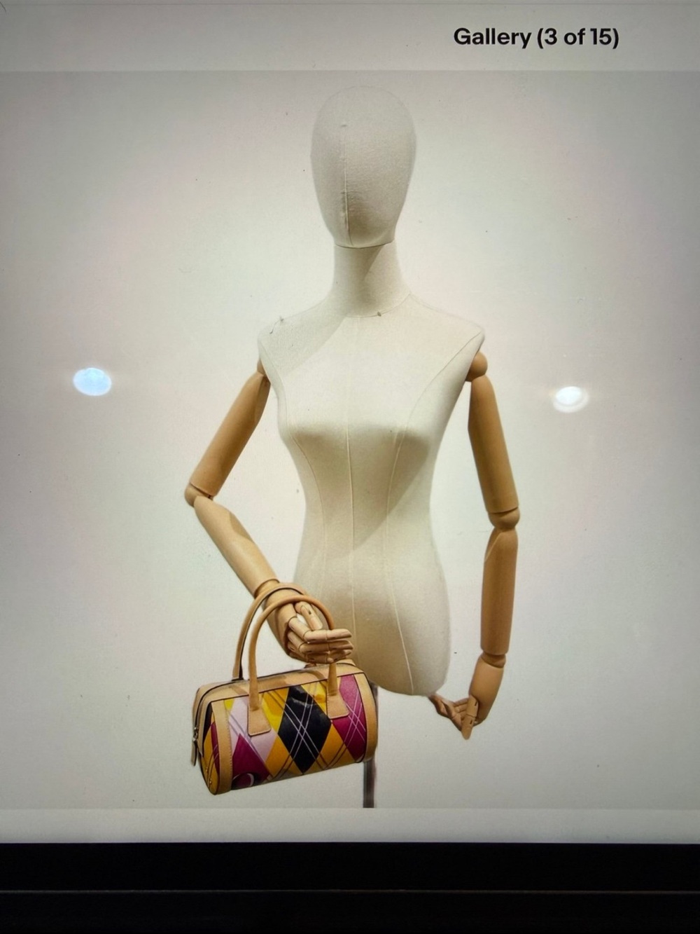 Dior Multicolor Coated Canvas and Harlequin Leather Argyle Mini Boston Bag - Picture 9 of 11